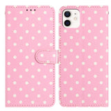 Small Dots Pattern Vegan Leather Phone Case, For iPhone 11 Pro Max, For iPhone 11, For iPhone 11 Pro, For iPhone X / XS, For iPhone XR, For iPhone XS Max, For iPhone 8 Plus / 7 Plus