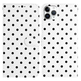 Small Dots Pattern Vegan Leather Phone Case, For iPhone 11 Pro Max, For iPhone 11, For iPhone 11 Pro, For iPhone X / XS, For iPhone XR, For iPhone XS Max, For iPhone 8 Plus / 7 Plus
