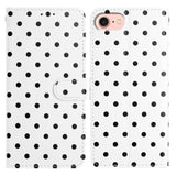 Small Dots Pattern Vegan Leather Phone Case, For iPhone 17e / 16e, For iPhone 17 Pro Max, For iPhone 17 Pro, For iPhone 17, For iPhone Air, For iPhone 16 Pro Max, For iPhone 16 Pro, For iPhone 16 Plus