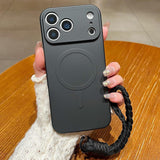 Solid Color Liquid Silicone Magnetic Phone Case with Lanyard, For iPhone 17 Pro Max, For iPhone 17 Pro, For iPhone 17
