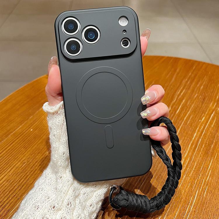 Solid Color Liquid Silicone Magnetic Phone Case with Lanyard, For iPhone 17 Pro Max, For iPhone 17 Pro, For iPhone 17