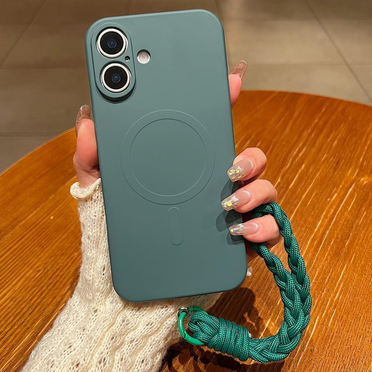Solid Color Liquid Silicone Magnetic Phone Case with Lanyard, For iPhone 17 Pro Max, For iPhone 17 Pro, For iPhone 17