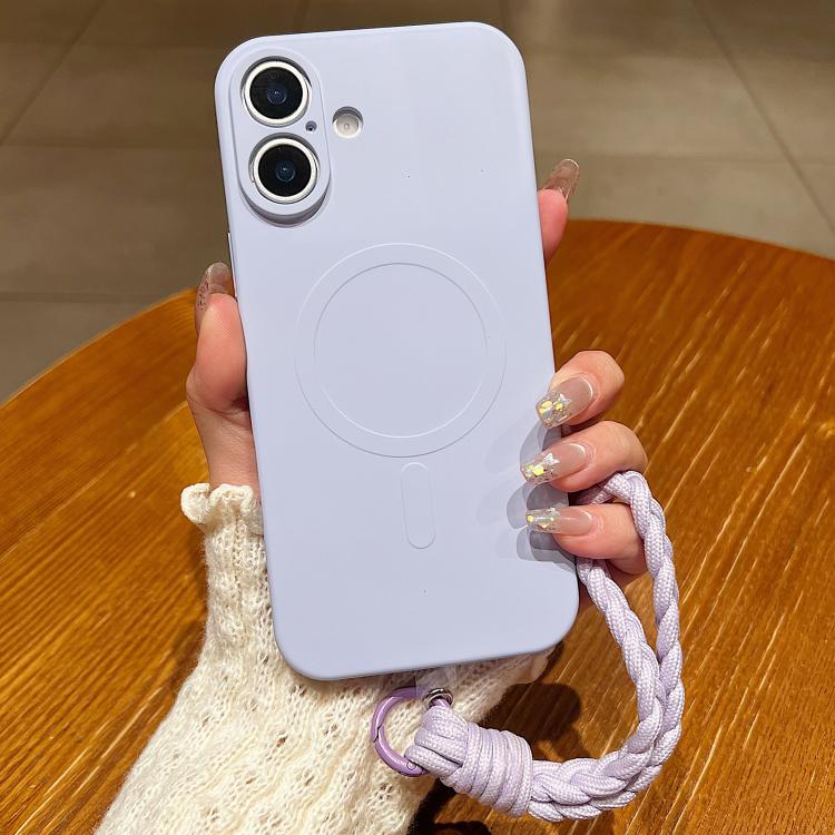 Solid Color Liquid Silicone Magnetic Phone Case with Lanyard, For iPhone 17 Pro Max, For iPhone 17 Pro, For iPhone 17