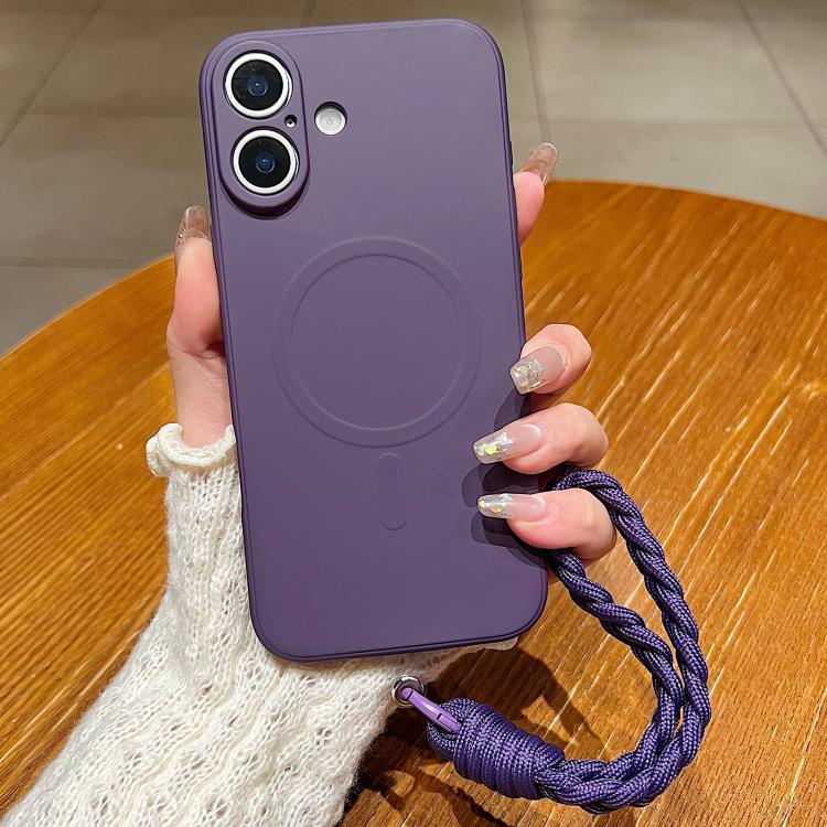 Solid Color Liquid Silicone Magnetic Phone Case with Lanyard, For iPhone 17 Pro Max, For iPhone 17 Pro, For iPhone 17