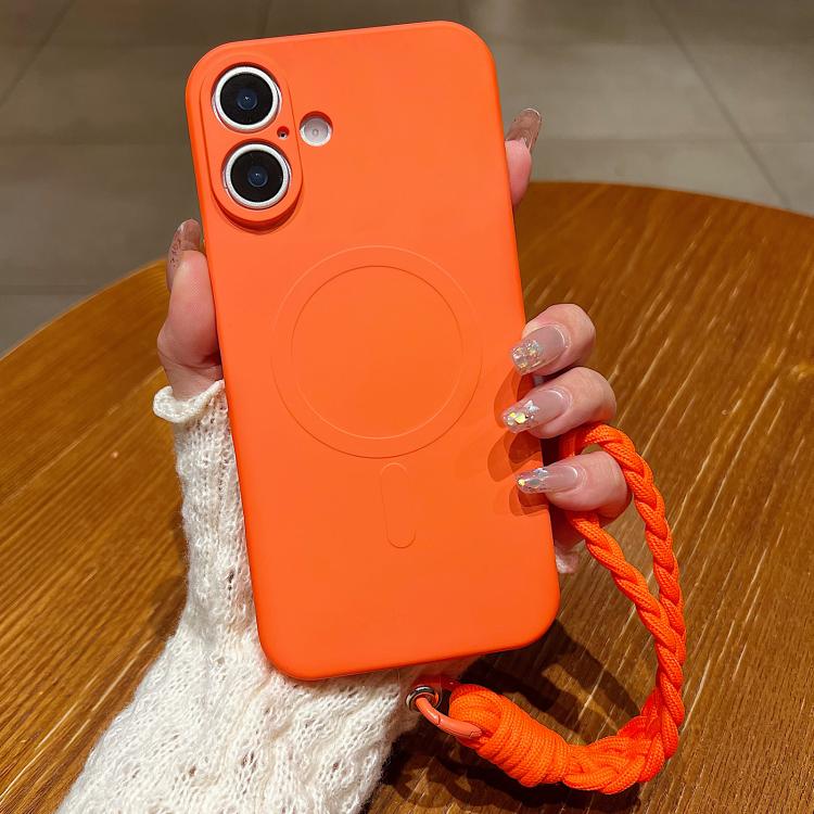 Solid Color Liquid Silicone Magnetic Phone Case with Lanyard, For iPhone 17 Pro Max, For iPhone 17 Pro, For iPhone 17