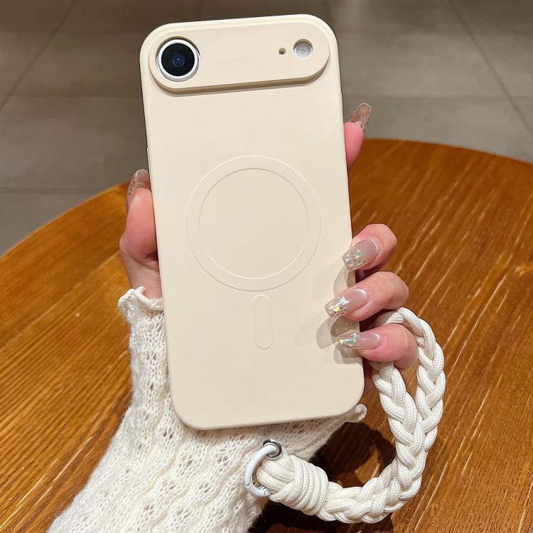 Solid Color Liquid Silicone Magnetic Phone Case with Lanyard, For iPhone 17, For iPhone Air, For iPhone 16 Pro Max