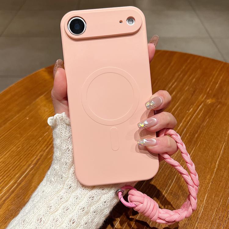 Solid Color Liquid Silicone Magnetic Phone Case with Lanyard, For iPhone 17, For iPhone Air, For iPhone 16 Pro Max
