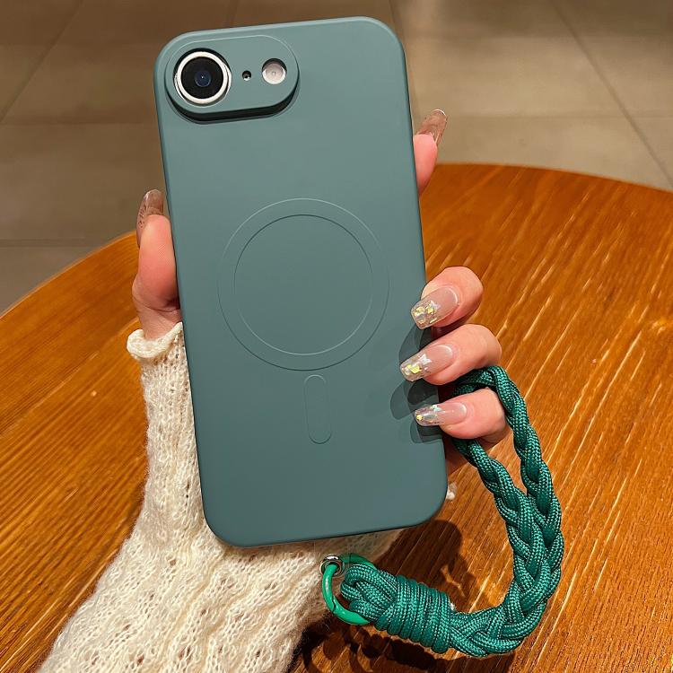 Solid Color Liquid Silicone Magnetic Phone Case with Lanyard, For iPhone 17e / 16e, For iPhone 17 Pro Max, For iPhone 17 Pro