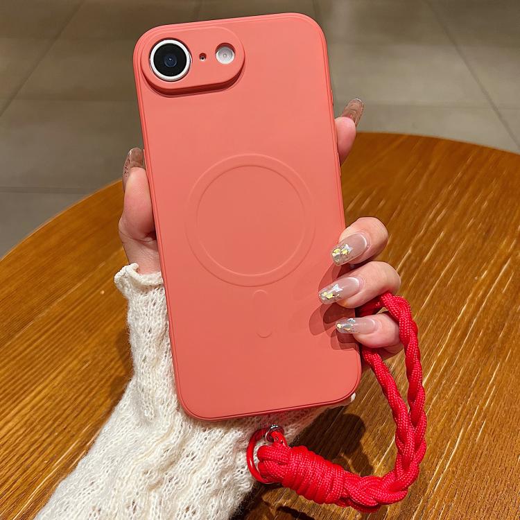 Solid Color Liquid Silicone Magnetic Phone Case with Lanyard, For iPhone 17e / 16e, For iPhone 17 Pro Max, For iPhone 17 Pro