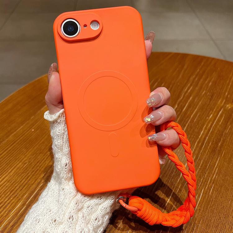 Solid Color Liquid Silicone Magnetic Phone Case with Lanyard, For iPhone 17e / 16e, For iPhone 17 Pro Max, For iPhone 17 Pro