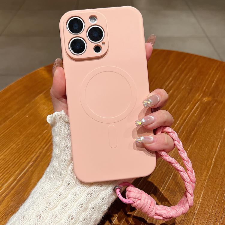 Solid Color Liquid Silicone Magnetic Phone Case with Lanyard, For iPhone 14 Pro, For iPhone 14 Pro Max, For iPhone 13 Pro Max