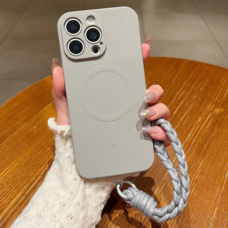 Solid Color Liquid Silicone Magnetic Phone Case with Lanyard, For iPhone 14 Pro, For iPhone 14 Pro Max, For iPhone 13 Pro Max