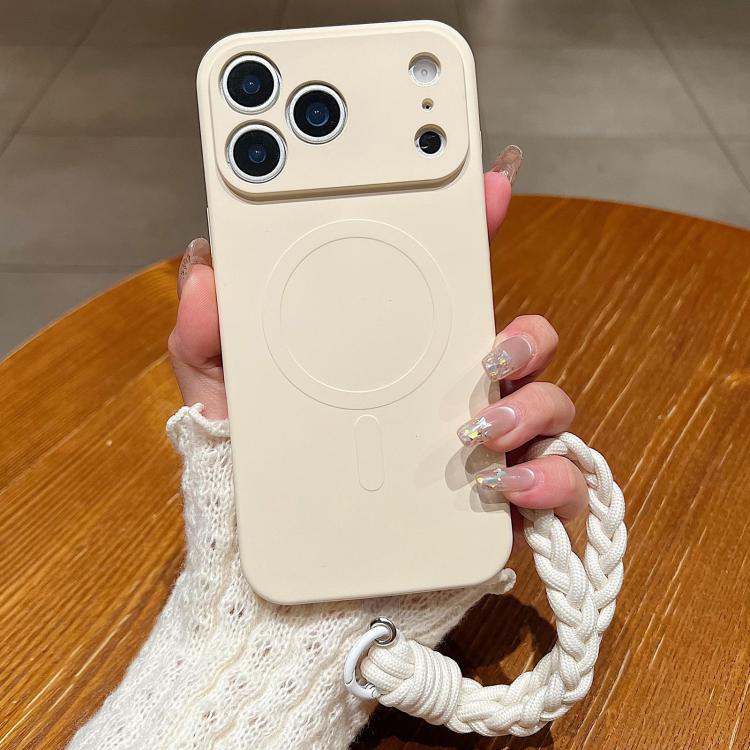 Solid Color Liquid Silicone Magnetic Phone Case with Lanyard, For iPhone 18 Pro, For iPhone 18 Pro Max, For iPhone 17e / 16e