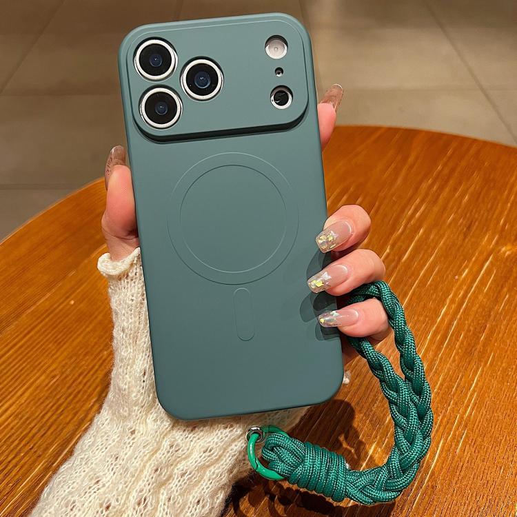 Solid Color Liquid Silicone Magnetic Phone Case with Lanyard, For iPhone 18 Pro, For iPhone 18 Pro Max, For iPhone 17e / 16e