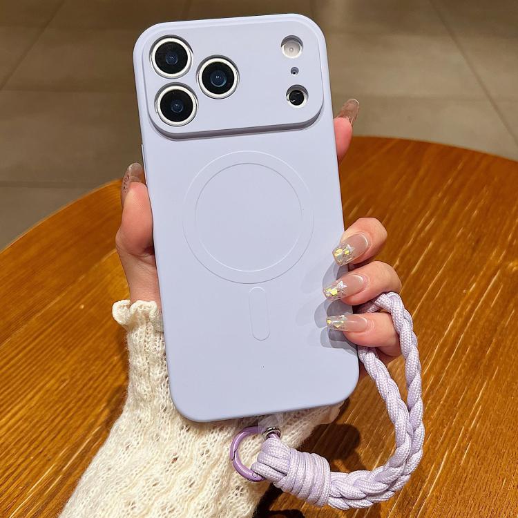 Solid Color Liquid Silicone Magnetic Phone Case with Lanyard, For iPhone 18 Pro, For iPhone 18 Pro Max, For iPhone 17e / 16e