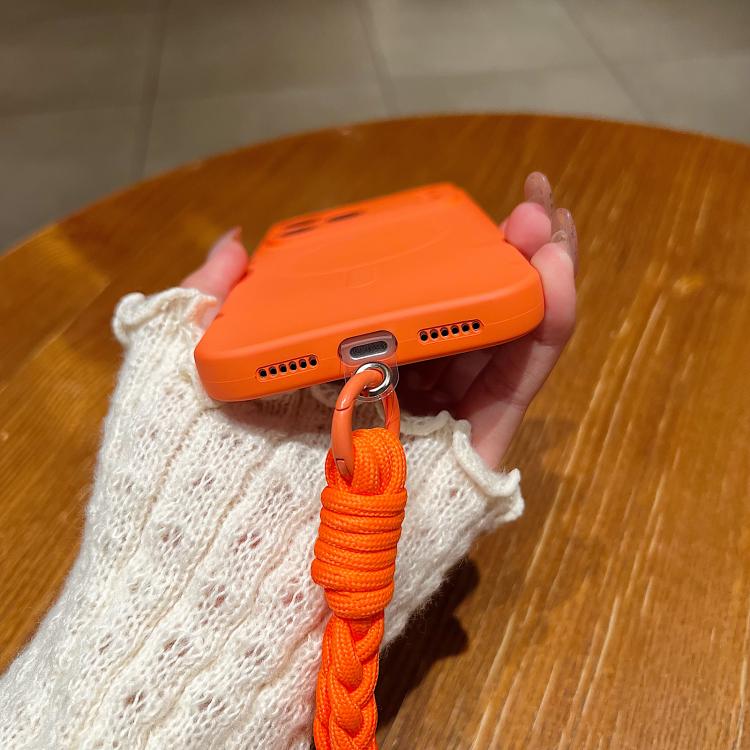 Solid Color Liquid Silicone Magnetic Phone Case with Lanyard, For iPhone 13, For iPhone 12, For iPhone 12 Pro Max