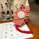 Solid Color Liquid Silicone Magnetic Phone Case with Lanyard, For iPhone 11 Pro