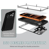 Four-proof Metal Hybrid Silicone Phone Case, For iPhone 17 Pro Max, For iPhone 17 Pro, For iPhone 17, For iPhone Air