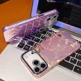 Plating Feather-Gauze Texture Wristband Holder TPU Phone Case with Lens Film, For iPhone 13