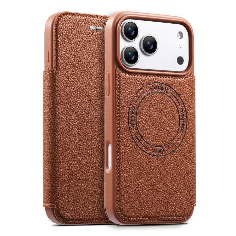 ESEBLE Ultra-thin Card Slot Magnetic Vegan Leather Phone Case, For iPhone 17 Pro Max, For iPhone 17 Pro, For iPhone 17, For iPhone Air