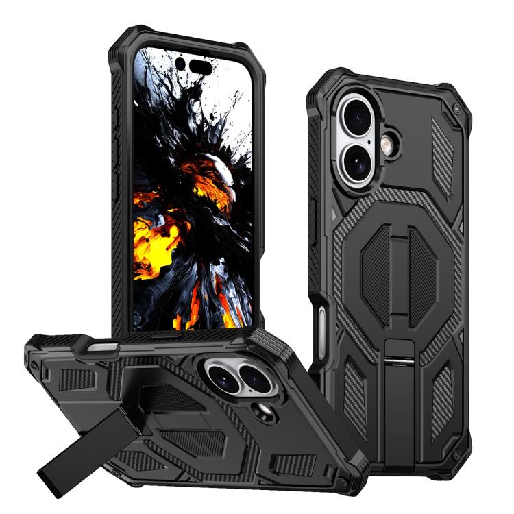 Hidden Metal Holder Magnetic Shockproof Phone Case, For iPhone 17 Pro Max, For iPhone 17 Pro, For iPhone 17, For iPhone Air, For iPhone 16 Pro Max, For iPhone 16 Pro, For iPhone 16 Plus, For iPhone 16