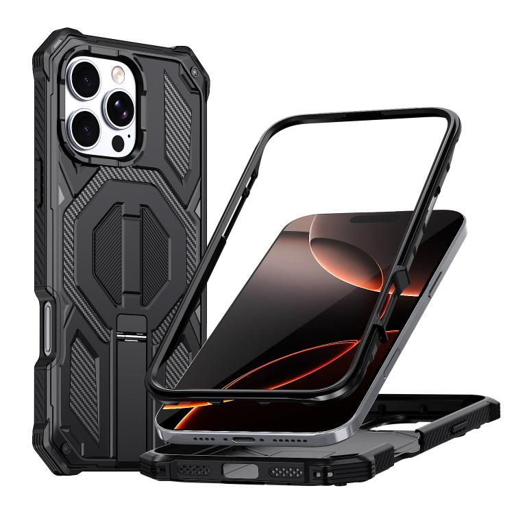 Hidden Metal Holder Magnetic Shockproof Phone Case, For iPhone 17 Pro Max, For iPhone 17 Pro, For iPhone 17, For iPhone Air, For iPhone 16 Pro Max, For iPhone 16 Pro, For iPhone 16 Plus, For iPhone 16