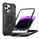 Hidden Metal Holder Magnetic Shockproof Phone Case, For iPhone 13 Pro