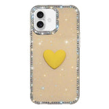 Flash Rhinestone Double-sided IMD Love Heart Phone Case, For iPhone 16 Pro Max, For iPhone 16 Pro, For iPhone 16 Plus, For iPhone 16, For iPhone 15 Pro Max