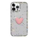 Flash Rhinestone Double-sided IMD Love Heart Phone Case, For iPhone 15 Pro, For iPhone 15, For iPhone 14, For iPhone 14 Pro, For iPhone 14 Pro Max