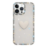 Flash Rhinestone Double-sided IMD Love Heart Phone Case, For iPhone 15 Pro, For iPhone 15, For iPhone 14, For iPhone 14 Pro, For iPhone 14 Pro Max