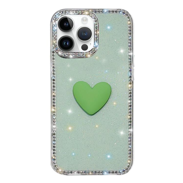 Flash Rhinestone Double-sided IMD Love Heart Phone Case, For iPhone 13 Pro Max, For iPhone 13 Pro, For iPhone 13