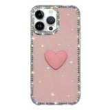 Flash Rhinestone Double-sided IMD Love Heart Phone Case, For iPhone 13 Pro Max, For iPhone 13 Pro, For iPhone 13