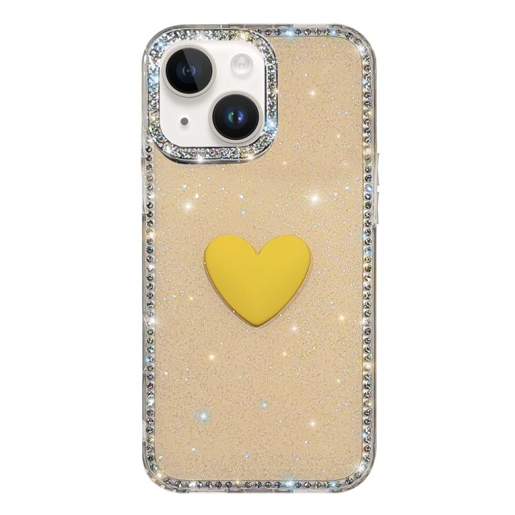 Flash Rhinestone Double-sided IMD Love Heart Phone Case, For iPhone 13 Pro Max, For iPhone 13 Pro, For iPhone 13