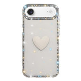 Flash Rhinestone Double-sided IMD Love Heart Phone Case, For iPhone 17e / 16e, For iPhone 17 Pro Max, For iPhone 17 Pro, For iPhone 17, For iPhone Air
