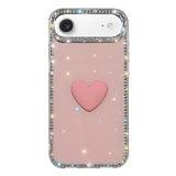 Flash Rhinestone Double-sided IMD Love Heart Phone Case, For iPhone 17e / 16e, For iPhone 17 Pro Max, For iPhone 17 Pro, For iPhone 17, For iPhone Air