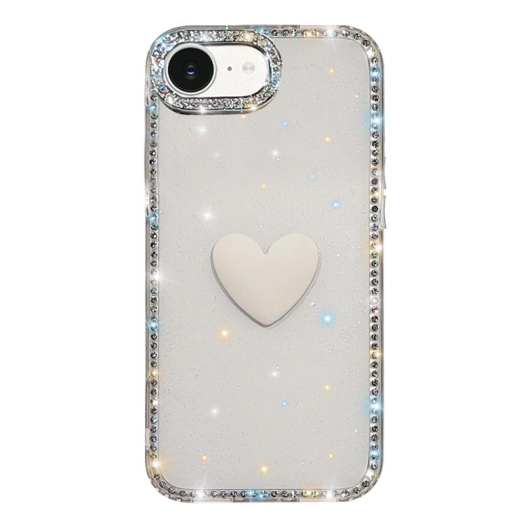 Flash Rhinestone Double-sided IMD Love Heart Phone Case, For iPhone 17e / 16e, For iPhone 17 Pro Max, For iPhone 17 Pro, For iPhone 17, For iPhone Air