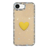 Flash Rhinestone Double-sided IMD Love Heart Phone Case, For iPhone 17e / 16e, For iPhone 17 Pro Max, For iPhone 17 Pro, For iPhone 17, For iPhone Air