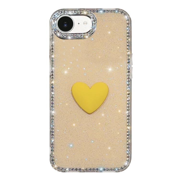 Flash Rhinestone Double-sided IMD Love Heart Phone Case, For iPhone 17e / 16e, For iPhone 17 Pro Max, For iPhone 17 Pro, For iPhone 17, For iPhone Air