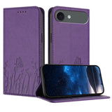 Tulips Butterfly Pattern Magnetic Vegan Leather Phone Case, For iPhone Air, For iPhone 16 Pro Max, For iPhone 16 Pro, For iPhone 16 Plus
