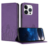 Tulips Butterfly Pattern Magnetic Vegan Leather Phone Case, For iPhone Air, For iPhone 16 Pro Max, For iPhone 16 Pro, For iPhone 16 Plus