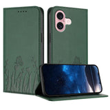 Tulips Butterfly Pattern Magnetic Vegan Leather Phone Case, For iPhone 16, For iPhone 15 Pro Max, For iPhone 15 Pro, For iPhone 15 Plus