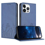 Tulips Butterfly Pattern Magnetic Vegan Leather Phone Case, For iPhone 16, For iPhone 15 Pro Max, For iPhone 15 Pro, For iPhone 15 Plus