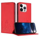 Tulips Butterfly Pattern Magnetic Vegan Leather Phone Case, For iPhone 16, For iPhone 15 Pro Max, For iPhone 15 Pro, For iPhone 15 Plus