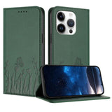 Tulips Butterfly Pattern Magnetic Vegan Leather Phone Case, For iPhone 16, For iPhone 15 Pro Max, For iPhone 15 Pro, For iPhone 15 Plus