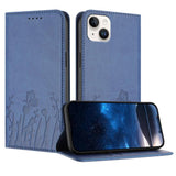 Tulips Butterfly Pattern Magnetic Vegan Leather Phone Case, For iPhone 16, For iPhone 15 Pro Max, For iPhone 15 Pro, For iPhone 15 Plus