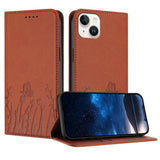 Tulips Butterfly Pattern Magnetic Vegan Leather Phone Case, For iPhone 16, For iPhone 15 Pro Max, For iPhone 15 Pro, For iPhone 15 Plus