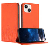 Tulips Butterfly Pattern Magnetic Vegan Leather Phone Case, For iPhone 15, For iPhone 14 Plus, For iPhone 14, For iPhone 14 Pro