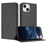 Tulips Butterfly Pattern Magnetic Vegan Leather Phone Case, For iPhone 13, For iPhone 13 mini, For iPhone 12 / 12 Pro, For iPhone 12 Pro Max