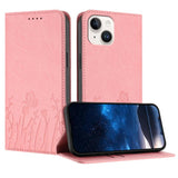Tulips Butterfly Pattern Magnetic Vegan Leather Phone Case, For iPhone 13, For iPhone 13 mini, For iPhone 12 / 12 Pro, For iPhone 12 Pro Max
