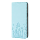 Tulips Butterfly Pattern Magnetic Vegan Leather Phone Case, For iPhone 12 mini, For iPhone 11 Pro Max, For iPhone 11, For iPhone 11 Pro